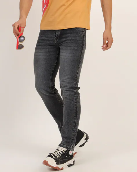Full Length Stone Wash Slim Jeans